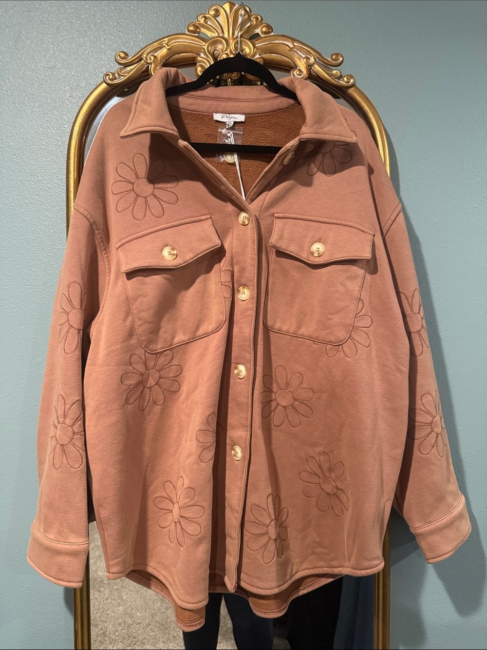 Polagram Daisy Fleece Utility Jacket - Mauve Pink